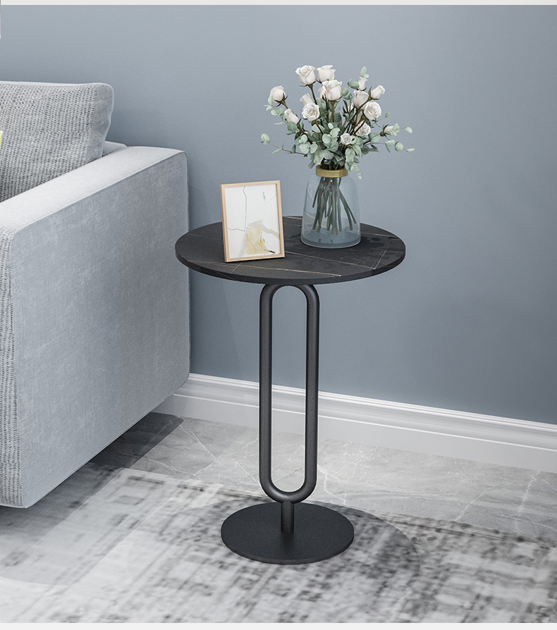 Italian Rockboard Light Lavish Side A Few Living-room Sofa Balcony Small Round Table Nordic Rock Board Tea Table Tennis Red Corner A Few Bedrooms