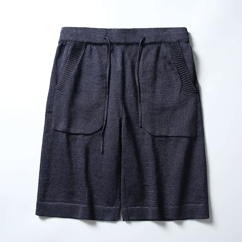 Một cuộc gặp gỡ hiếm hoi! Đan vải lanh! Nguy hiểm cao! Quần short dệt kim nam - Quần short quần ngủ nam