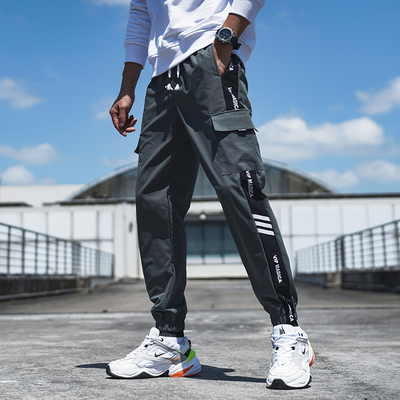 工装裤男宽松束脚修身弹力休闲运动裤
