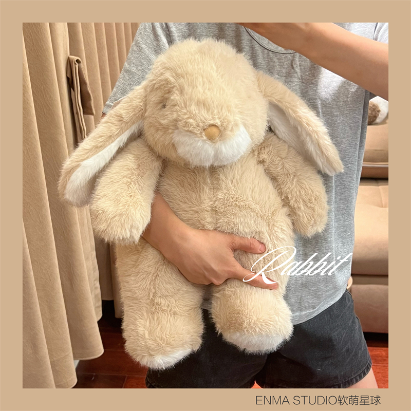 ENMA STUDIO 本物 かわいい 大きな耳 ウサギ ぬいぐるみ 子供 寝かしつけ 人形 おもちゃ 誕生日プレゼント