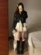 American Retro Black Short Leather Jacket for Women, Spring and Autumn, High-End Style, Petite Biker Jacket, Pu Jacket Top
