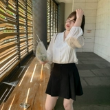 马西西 Весенняя юбка в складку, большой размер, высокая талия, свободный крой, А-силуэт