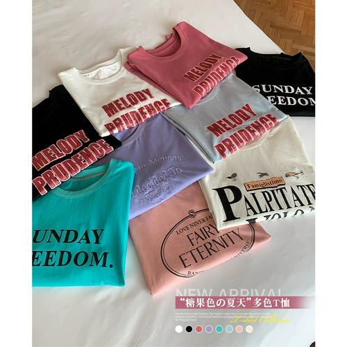 马西西 Летняя футболка с круглым воротником, размер, свободный крой