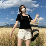 Джинсовая юбка, шорты, штаны, большой размер, высокая талия, А-силуэт, свободный крой