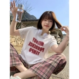 马西西 Летняя футболка с круглым воротником, размер, свободный крой