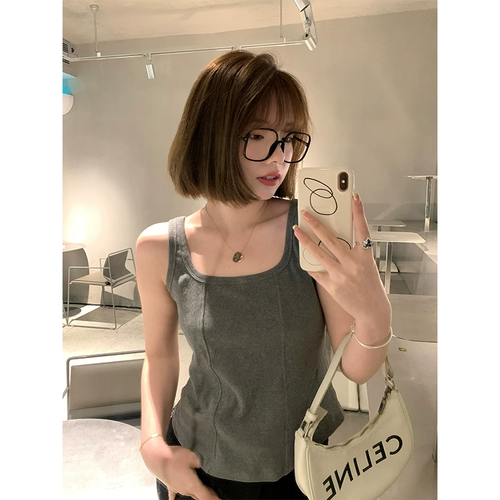 马西西 Базовый весенний топ с чашечками, приталенный корсет, футболка без рукавов, высокий воротник, размер