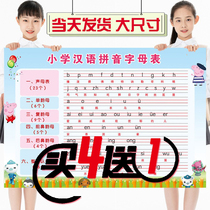 Primary school Chinese pinyin alphabet initials vowel table wall stickers learning table mat ninety-nine formula table full set ys