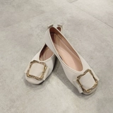 2024 Весенняя плоская единственная квадратная квадратная носка для одиночной обувь для женского неглубокого рта.