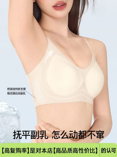 Secretworld Thin Strap Bra for Women with Small Busts, Summer Thin Style, Cool and Breathable, Invisible and Seamless, Side Breast Support Bra