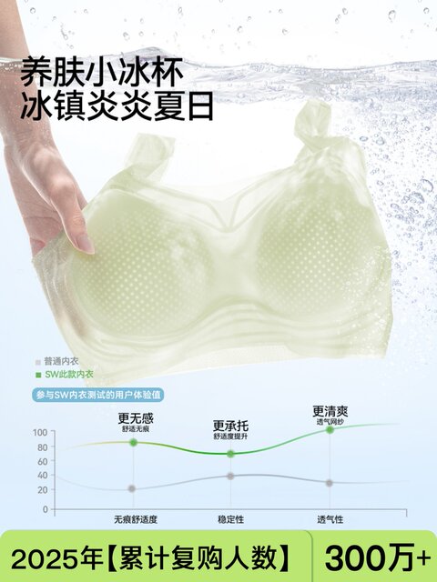 Secretworld Cool-Feeling Spaghetti Strap Bra for Women, Summer Ultra-Thin Small Chest Push-Up Breathable Seamless Bra