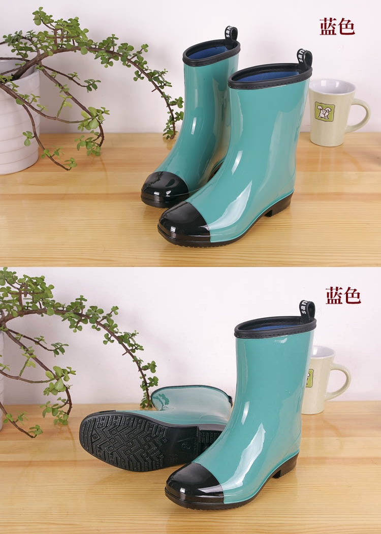 Giày cao gót thời trang mới cho nữ mùa xuân, mùa hè, mùa thu và mùa đông Giày đi mưa có thể thêm vớ nhung để giữ ấm cho người lớn ủng bảo hộ