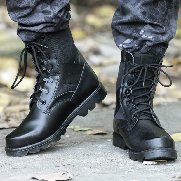 steel combat boots