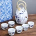 Một nửa catty rượu vang trắng rượu vang thủy tinh gốm đặt rượu sake nóng nướng bình vàng rượu vang Nhật ấm áp nồi nhà - Rượu vang
