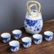 Một nửa catty rượu vang trắng rượu vang thủy tinh gốm đặt rượu sake nóng nướng bình vàng rượu vang Nhật ấm áp nồi nhà - Rượu vang