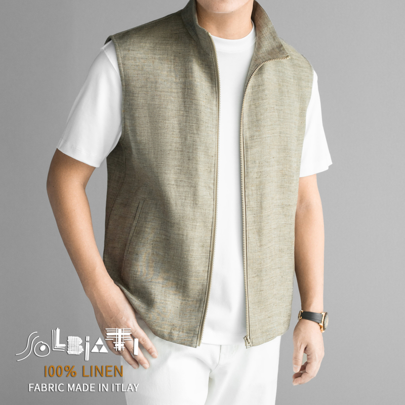 Limited Edition Solbiati King of Linen Men's Old Money Style 100% Linen Vest Jacket for Men Limited Edition Solbiati King of Linen Men's Old Money Style 100% Linen Vest Jacket for Men