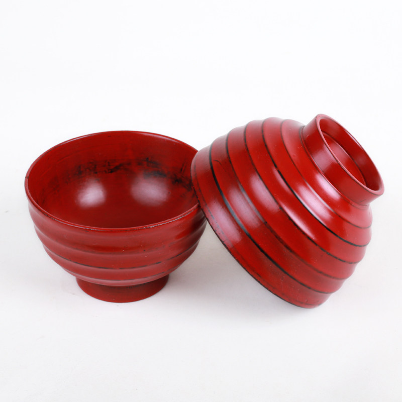 Natural lacquer wood bowl anti-scalding and anti-fall children's rice bowl soup bowl environmental protection large lacquer wood bowl strand non-slip wood bowl collection