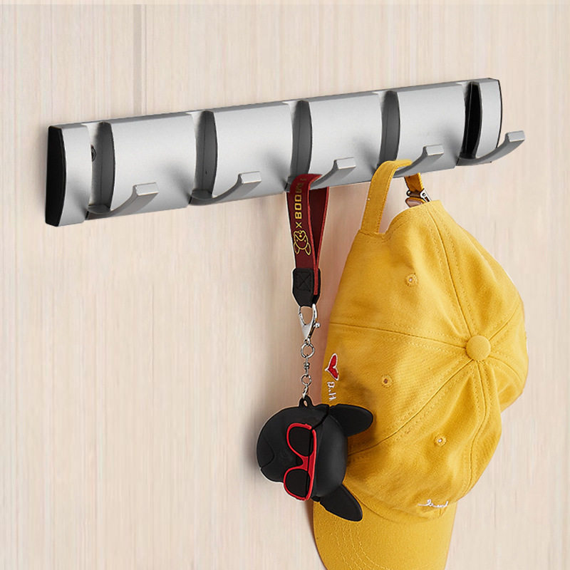Folding invisible door rear cloak hook toilet free from punching gun grey hanging clothes hook fitting room Hyun Off wall hook-Taobao