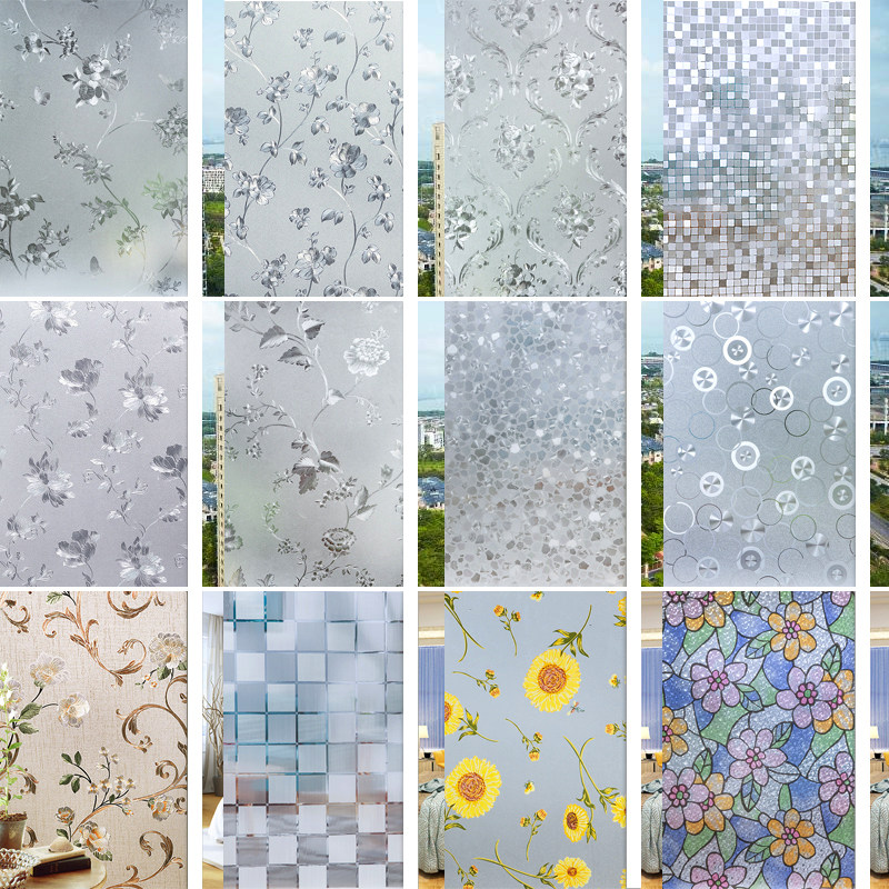 Window frosted glass stickers light-transmitting opaque dressing room anti-lighting toilet anti-peep privacy shading window stickers