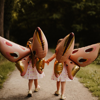 Free shipping cartoon animal aluminum film 3d butterfly balloon