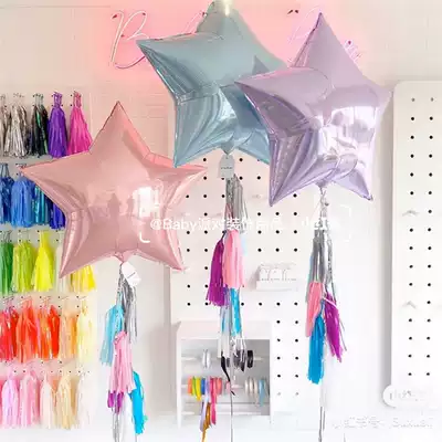 Pentagon star aluminum film balloon wedding wedding supplies decoration one year birthday party site layout background wall