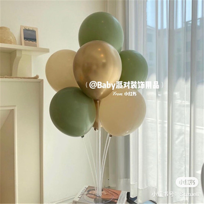 Picnic Camping Latex Gas Ball Rod Table Floating Cup Stick Bracket Wedding Party Decoration A Week Birthday Arrangement Cartoon