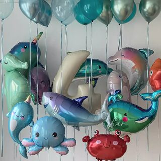 Babyshark theme party animal aluminum film balloons