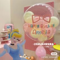  Pink Bow Bobo Ball Sticker Color Letter Name Custom Birthday gift 100 days Baby Girl Decoration