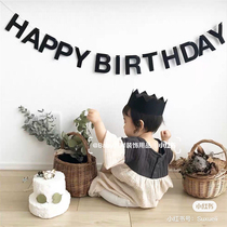 Black letter non-woven fabric flag 100 days 100 days party decoration HAPPY 100TH DAY Japanese decoration