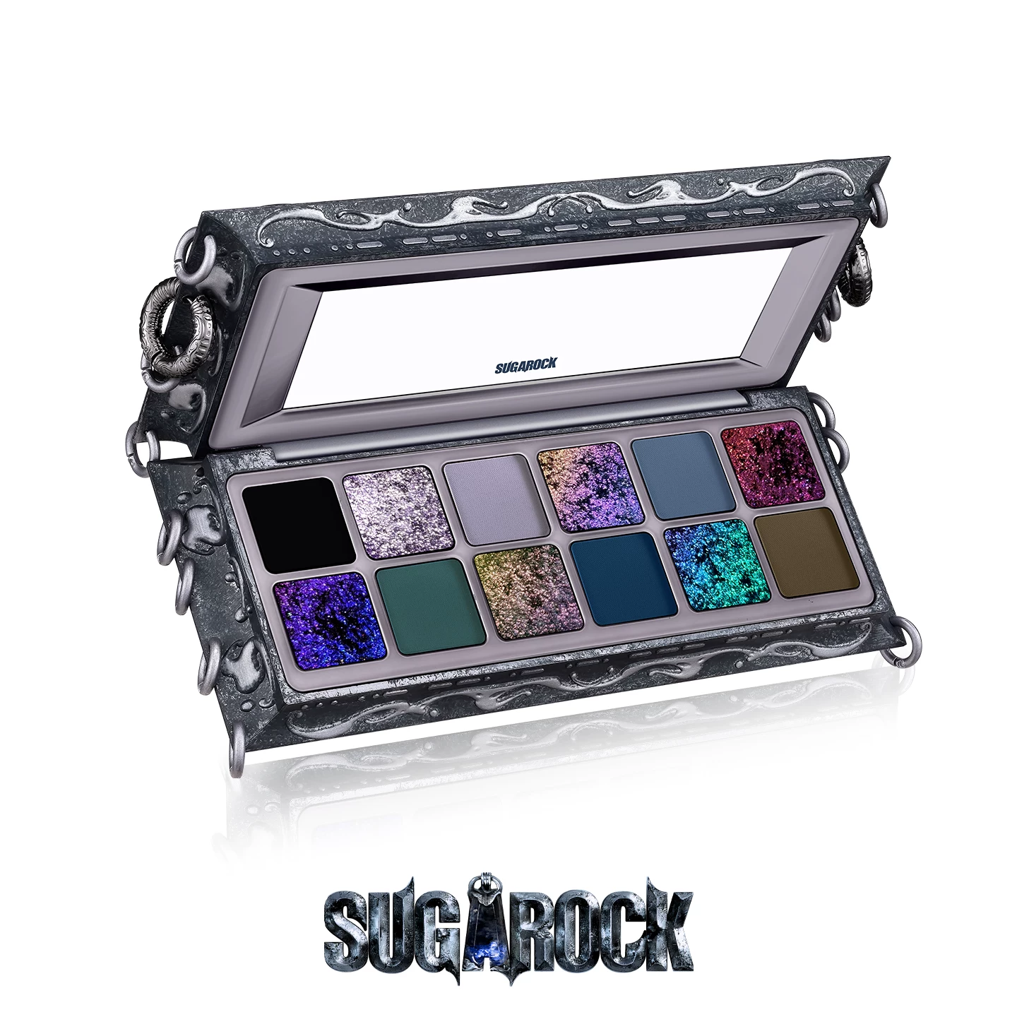 Палетка теней для век 12 цветов Lotus Green Sugarock "Mark" Dark Dust