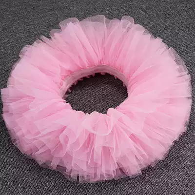 Children's dance cake skirt half-length gauze dress puffy ballet dress practice skirt White 6-layer mesh dance skirt