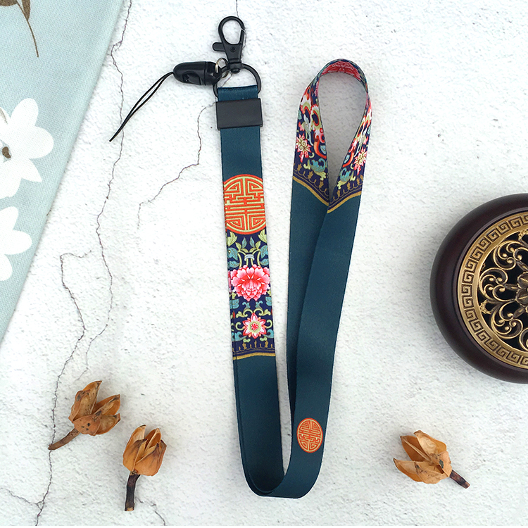 Trung Quốc phong cách cung điện Hanfu dây buộc điện thoại rộng đoạn dài treo cổ nữ trang trí chống mất dây chuyền mặt dây chuyền thẻ ngực phong cách cổ xưa - Phụ kiện điện thoại di động giá treo điện thoại