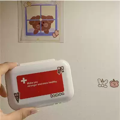 Small medicine box cute little red book with love small medicine box to send boyfriend gift portable mini cute portable