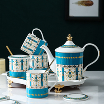 Household water set ceramic tea cup cold kettle cold Kettle living room water cup set housewarming wedding gift