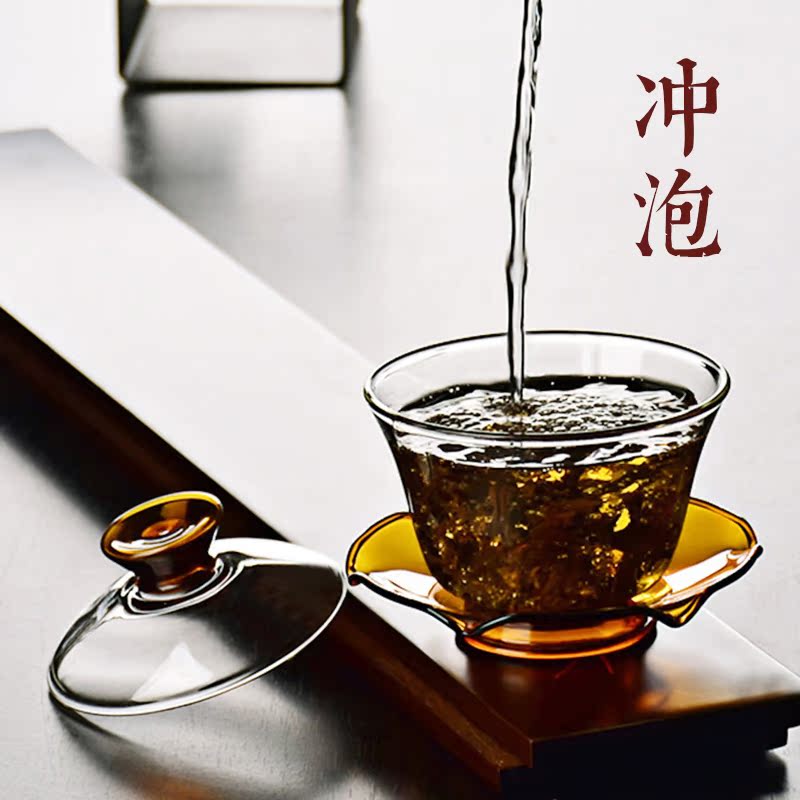 Hin three famous ceramic heat - resistant glass only covered bowl bowl flower tea tea set more large finger bowl tea accessories