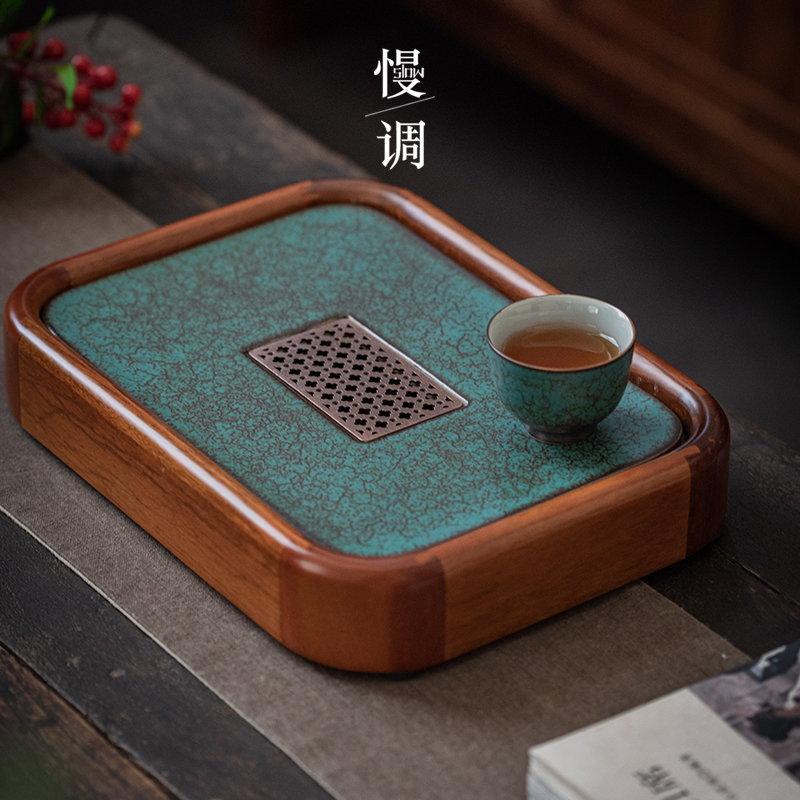 Slow-tone home solid wood dry foam tray storage type tea tray minimalist tea tray Pear Wood Tea Tray Retro Tea Small Nursery Tray