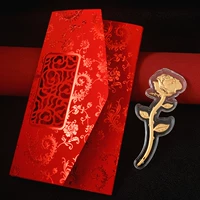 Роза + красный конверт (золото в комплекте)