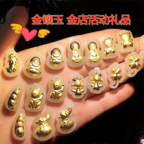 Gold inlaid jade pendant Guanyin Buddha cartoon tiger woman hanging pendant and field jade gold male jade necklace gold shop event gift