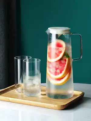 Japanese-style high temperature resistant glass cold kettle oversized household large capacity Za Nordic cold white open heat-resistant water storage cup set