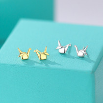 Selected 925 Sterling Silver Paper Crane Earrings for Women Small Earrings Niche Animal Women Summer New Year New Trendy Earrings