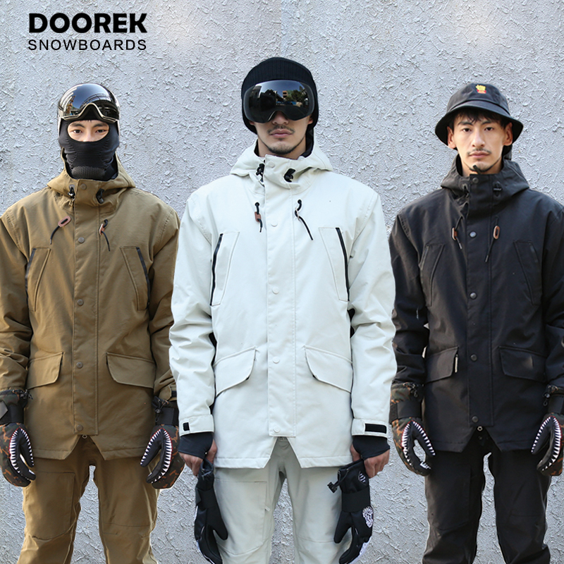 New DOOREK veneer double board ski suit waterproof ski top padded warm men's and women's 4 colors