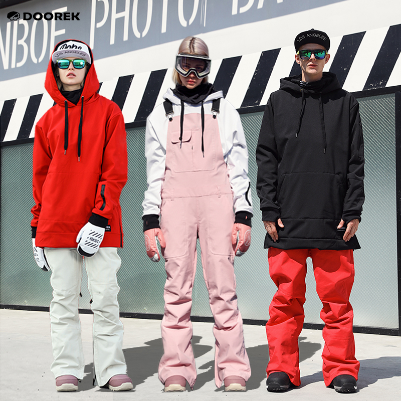 doorek professional men's and women's ski suits, snowboard hoodies, sweaters, customized soft shell, waterproof, windproof, warm and wear-resistant