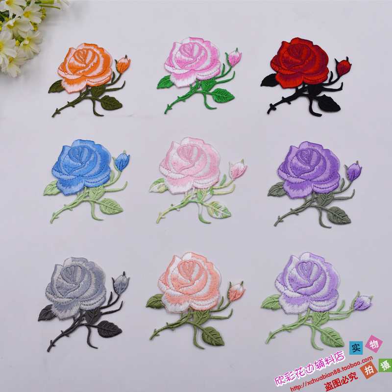 Embroidery applique Chinese style clothing dress accessories DIY decorative cloth patch patch appliqué H1027#hot flower