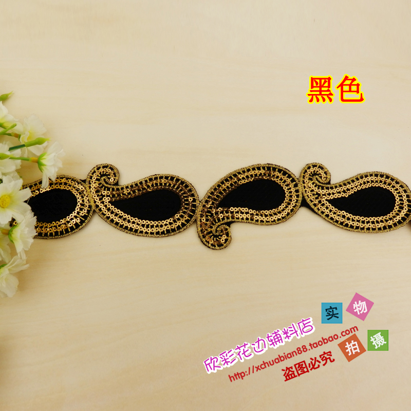 Black & 1 PriceNew products   perform clothes decorate patch Cloth Decal   Embroidery Sequins Sliver Flower paste Ironing   7072 # Hot stamping