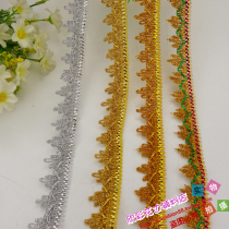 DIY accessories ethnic handmade ribbon clothing decoration lace all kinds of gold and silver silk edge 1032# lace 1 board Price