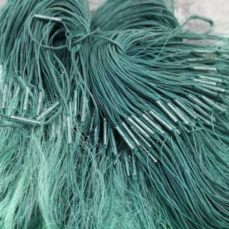 Fishnet sticky mesh wire mesh three-layer fishing net rope drop weighted fishing net 1 5m2m3m 100m long thick crucian carp fishnet