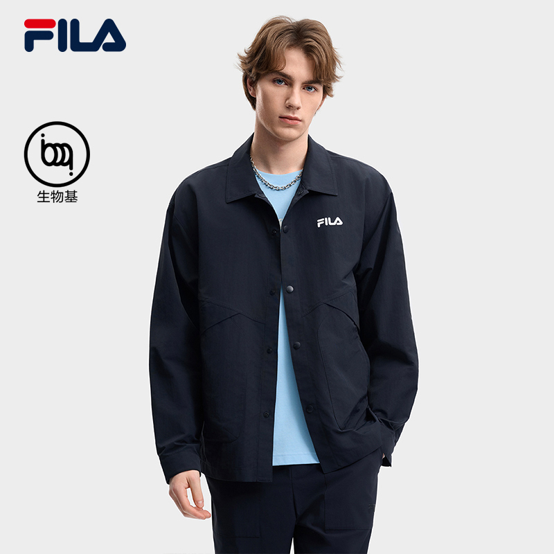 Fila Official Men's Woven Long Sleeve Jacket 2026 Summer New Style Turn-Down Collar Casual Loose Top