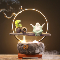 Creative Chinese living room entrance decoration reverse flow incense burner Ceramic Feng Shui fortune office running water humidifier ornaments