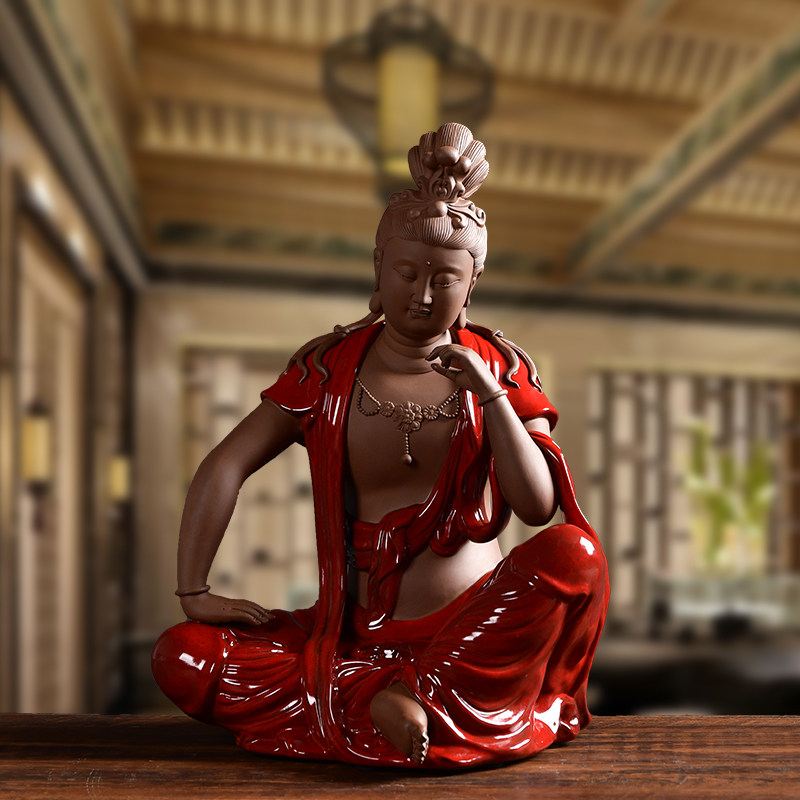 Zeng Guoqing View of the Buddha's home Buddha's home Buddha's collection of Buddhist statues collection of the Pendulum Mind of Guanyin Bodhisattva Living Room Decoration