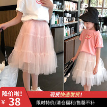 Special clearance Girls Skirt collection Girls College Style Pleated skirt Summer Short skirt Childrens western style denim skirt