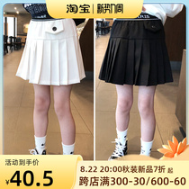 Girl short dress Spring autumn new girl Korean version College Wind half body dress CUHK Tong Yang qi High waist and pleated pleat